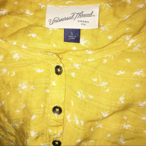 Universal Thread large mustard floral boho blouse - Picture 4 of 5